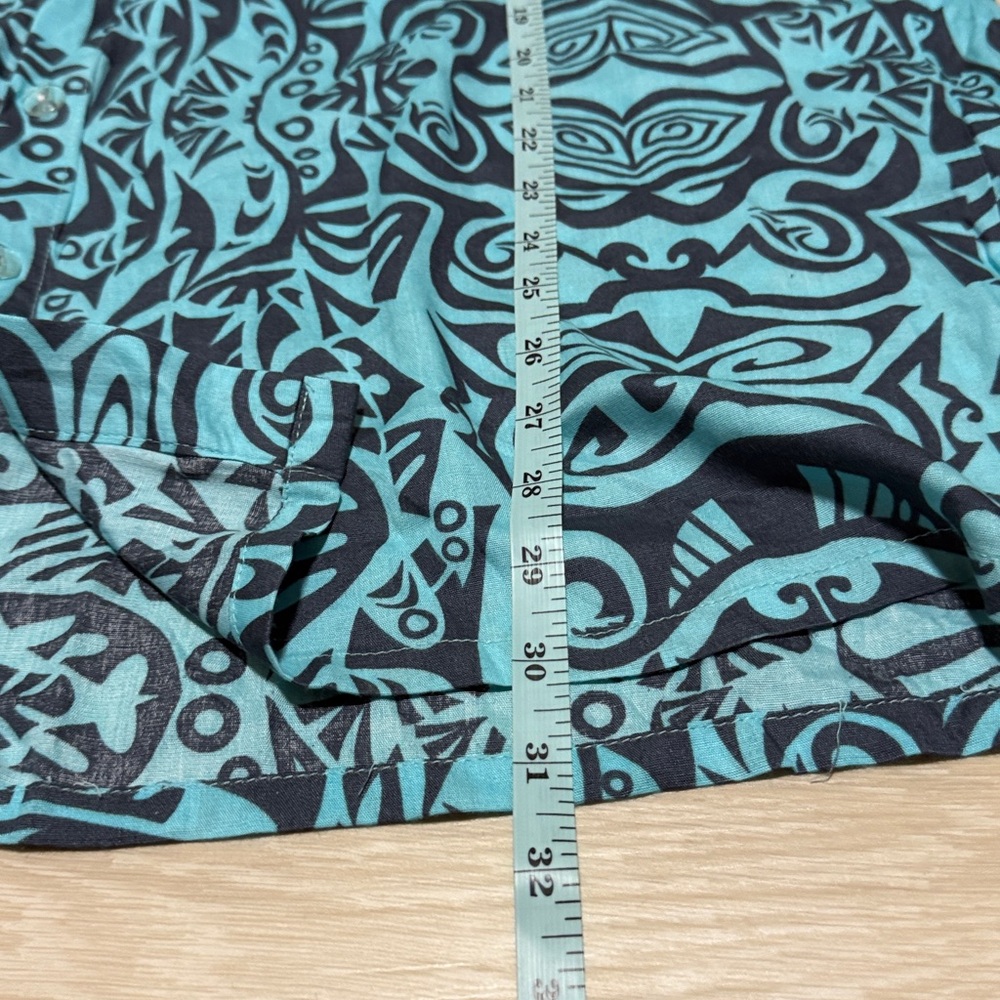 Da Edge Turquoise and Black Patterned Men's Shirt - Picture 5 of 6